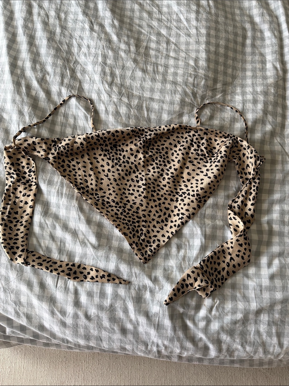 Princess Polly Beige and Black Leopard Bandana Triangle Top